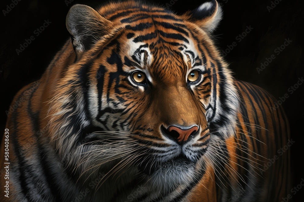 Fototapeta premium Tiger Portrait. Generative AI