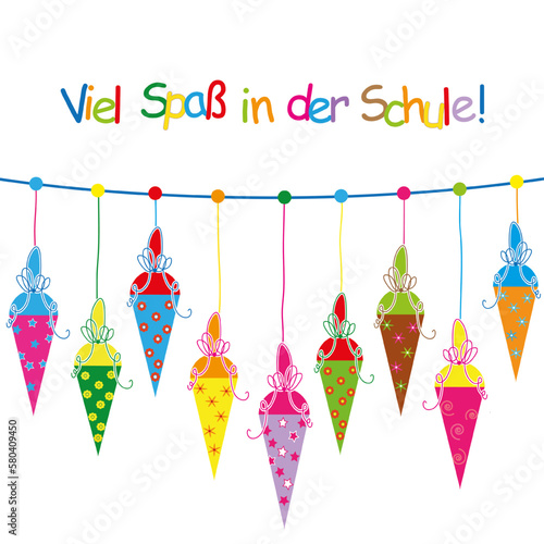 Bunte Schultüten zur Einschulung