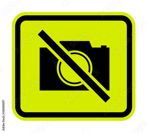 Camera Prohibited Sign On White Background