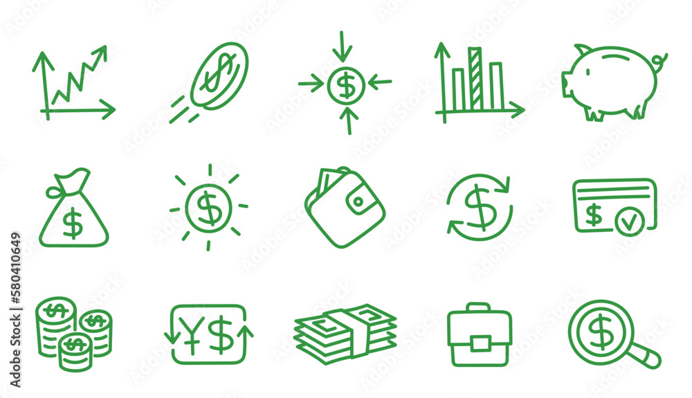 Finance and money icons set. Editable outline stroke. Vector line. Finance and money icons set. Editable outline stroke. Vector line.