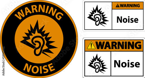 Warning Noise Symbol Sign On White Background