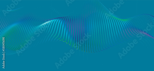 Abstract digital wave of particles. Futuristic point wave. Technology background vector. 3D rendering.