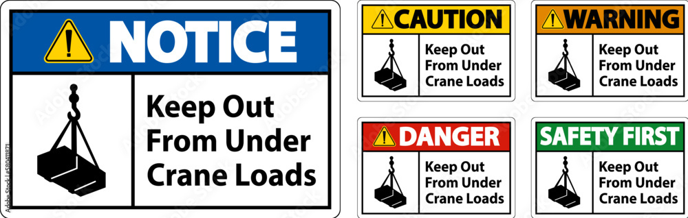 Keep Out From Under Crane Loads Sign Keep Out From Under Crane Loads Sign