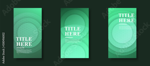 Modern background. story template, abstract frame, colorful, bright green gradation circle