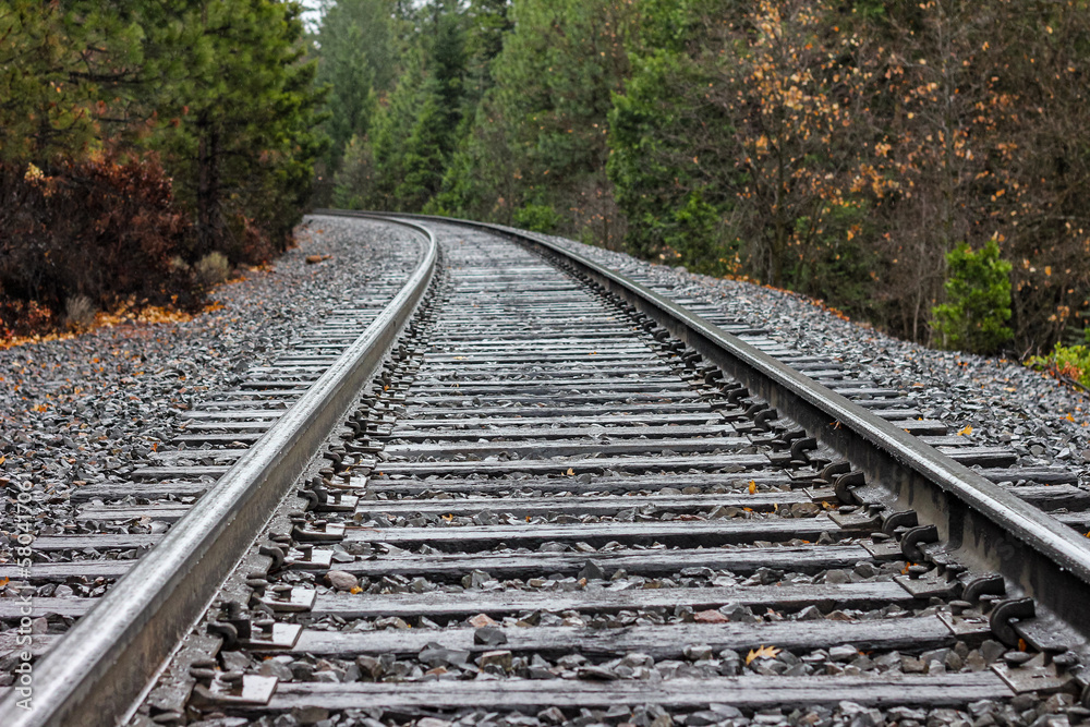 Railroad trailhead in Mount Shasta in North California