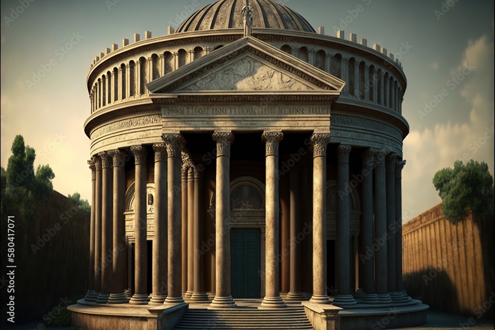 Beautiful and monumental architecture in the classical style of past centuries AI