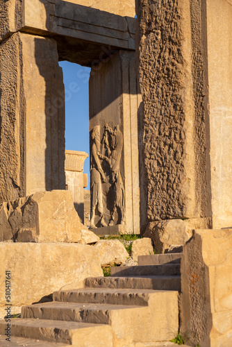 Bas-relief in Tachara Palace of Darius, Persepolis, Iran