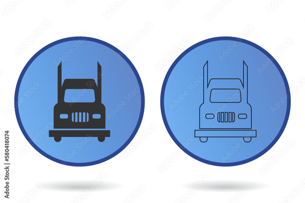 Track icon. Van set line and background vector ilustration.