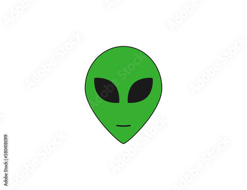 Alien head, character icon. Vector illustration.