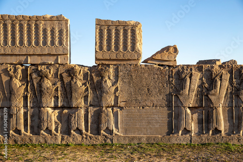 Bild auf Leinwand Bas-relief in Tachara Palace of Darius, Persepolis, Iran