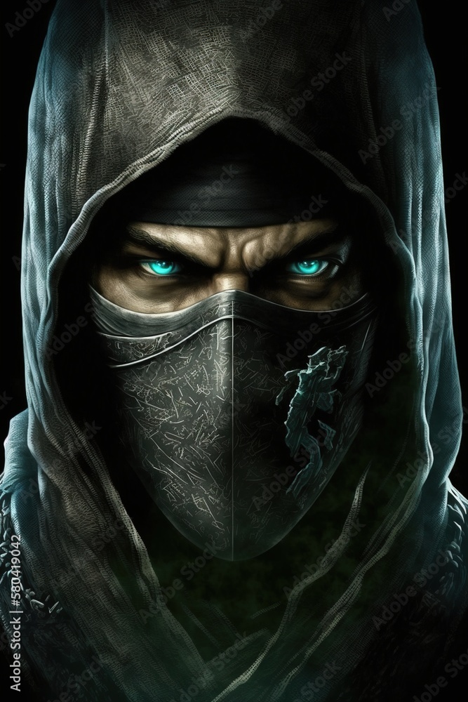 Naklejka premium ninja warrior portrait