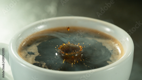 Macro Shot of Coffee Drop F...