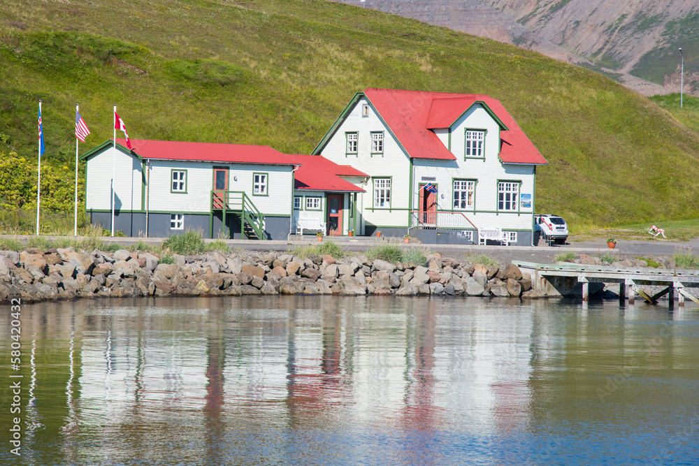 Village of Hofsos in North Iceland on a summer day