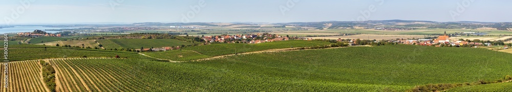 Vineyards and Zajeci village, view from Pritlucka hora