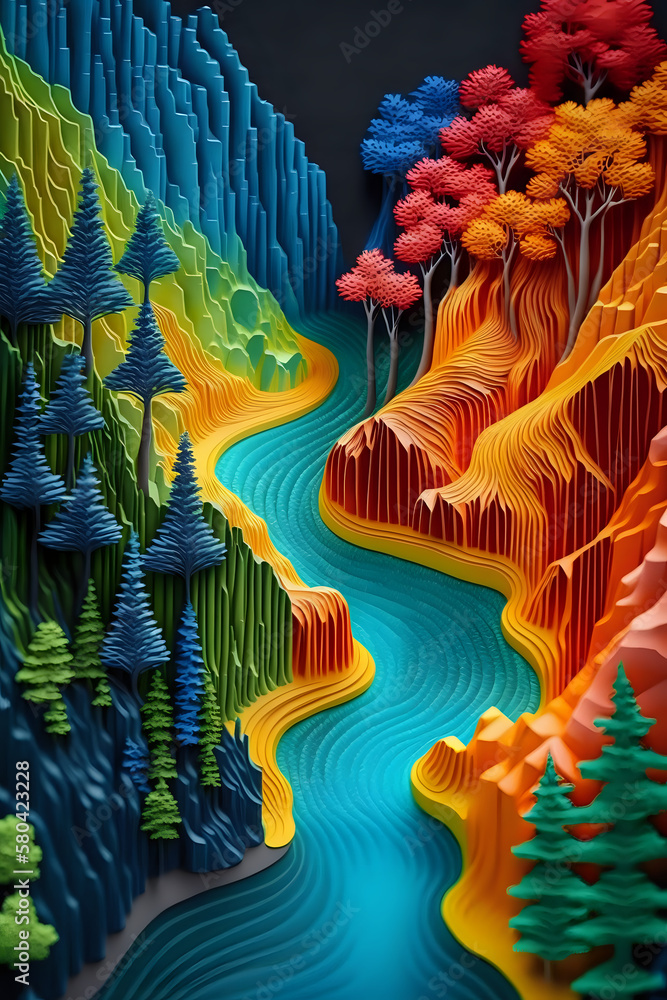 Fototapeta premium Zhangjiajie National landscape Generative AI 