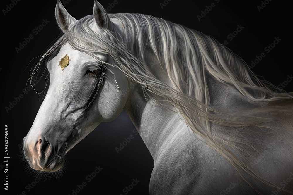 picture of a beautiful horse. Detailed portrait. Generative AI picture of a beautiful horse. Detailed portrait. Generative AI