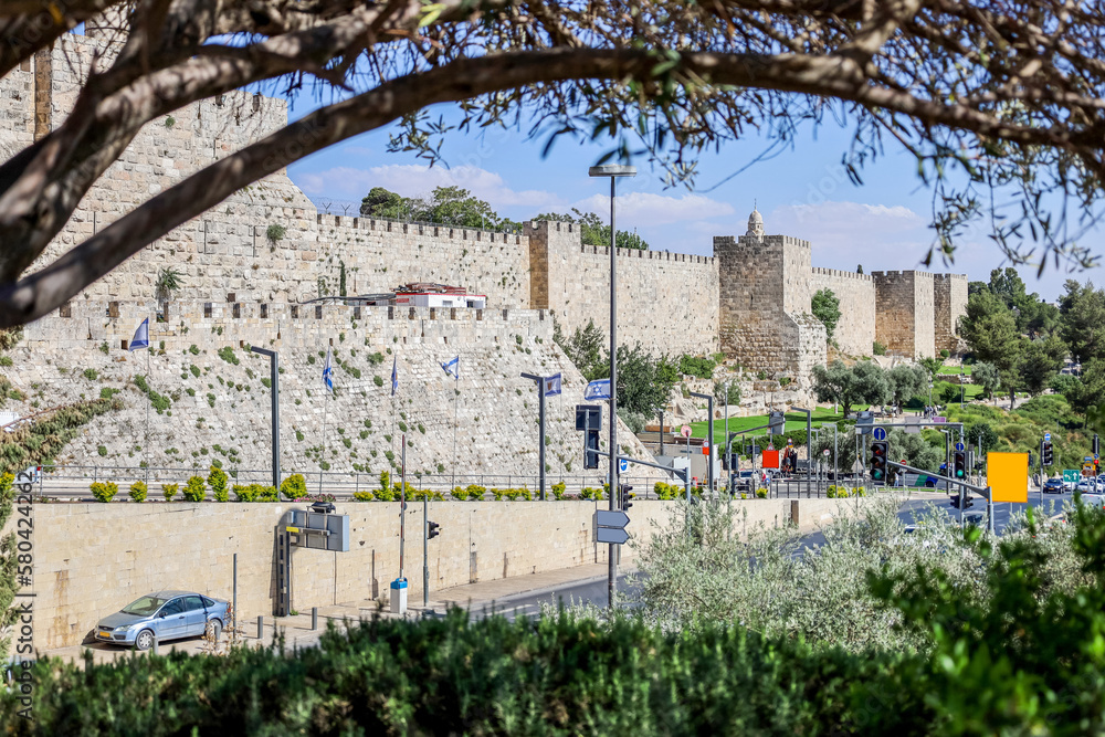 Fototapeta premium Beautiful view of Jaffa Gate in Jerusalem