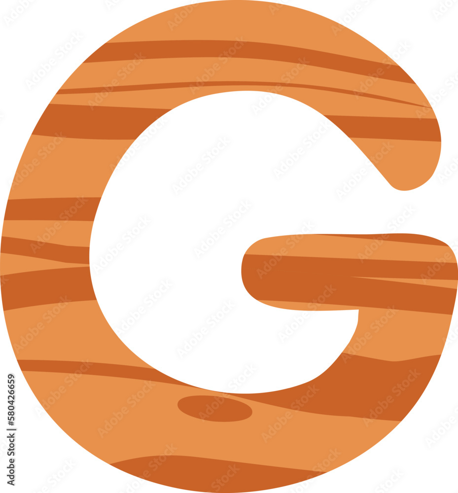 Letter G english alphabet tree background.