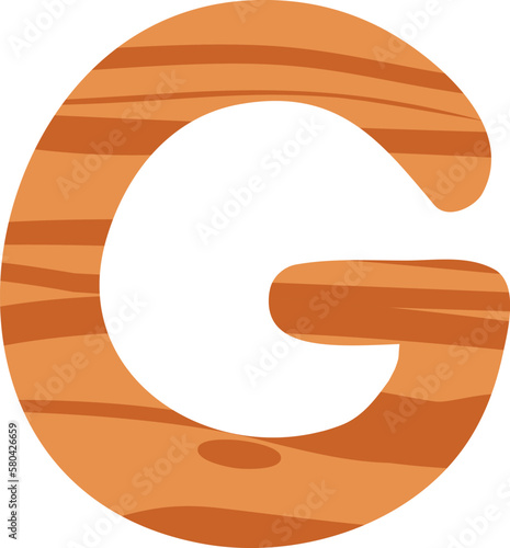 Letter G english alphabet tree background.