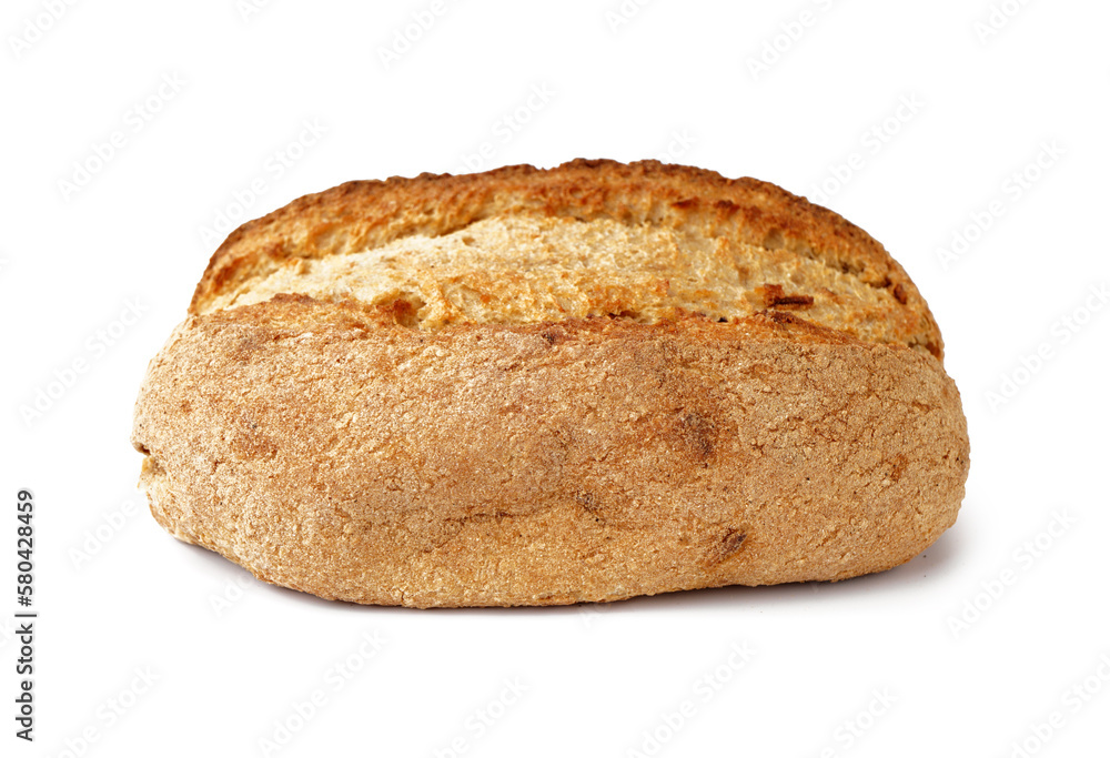 Fresh loaf of bread isolated on white background