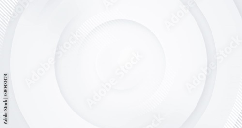 4k light grey white gradient seamless looped animated background. 3d circle rings minimal animation with diagonal abstract lines pattern.  Blank elegant universal frame. Digital soft geometric stripes