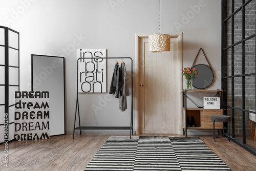 Interior of modern hall wit...