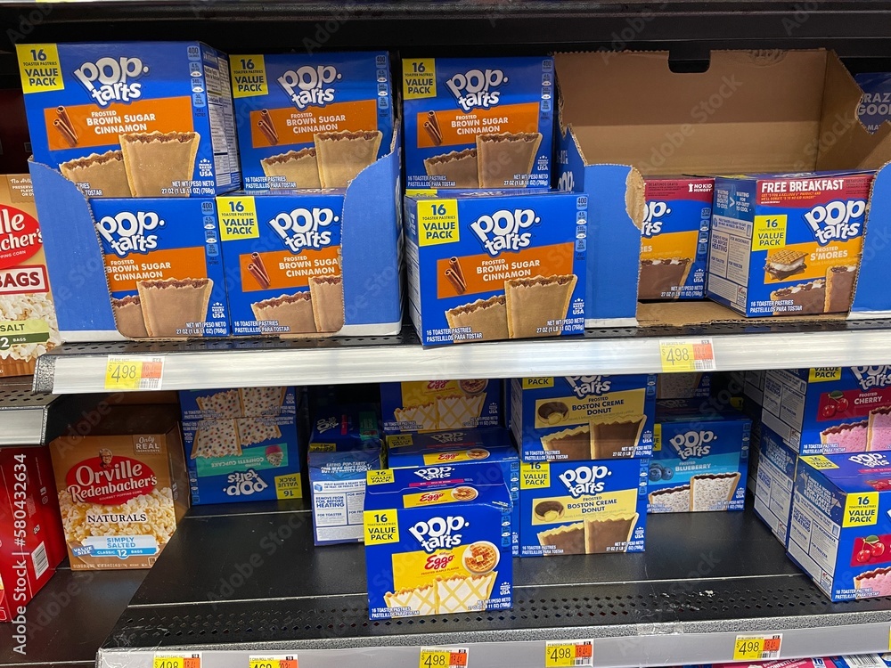 Walmart interior Pop tarts section large boxes Stock Photo Adobe Stock
