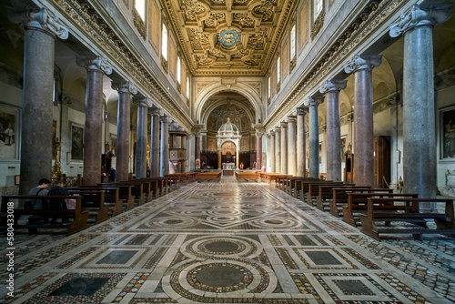 Photography Basilica di San Crisogono, baroque styled church in Trastevere, Rome