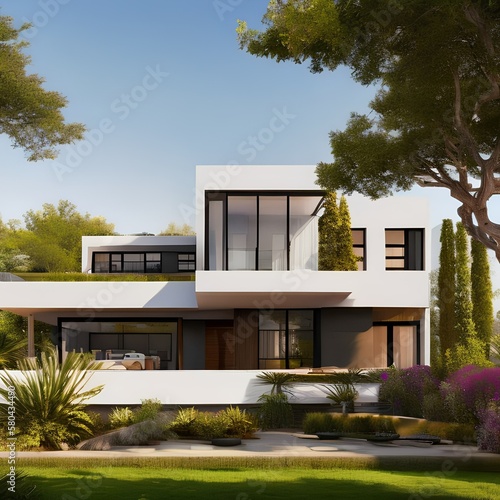 A modern house with a serene and tranquil interior design 2_SwinIRGenerative AI © Ai.Art.Creations