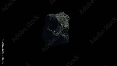 Dark space. A meteorite flies over an alien planet.