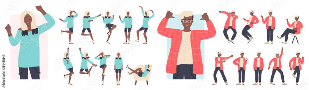 Person people vector illustration dance party woman and man. Happy