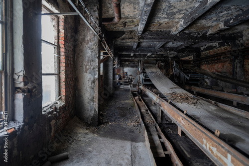 Old abandoned post-Soviet coal power plant in Hungary near Budapest