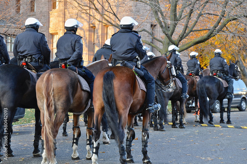 Toronto, Ontario, Canada - 11/05/2009: Mounted police in horseback, Toronto, Canada. © Elton