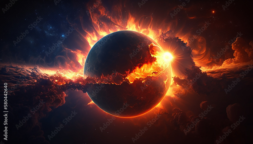 explosive process of flash release of kinetic, light and thermal energy ...