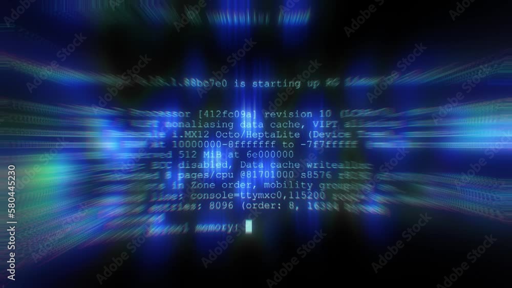 Lines of information appear on the screen, illuminated by a blue light. Lines of information appear on the screen, illuminated by a blue light.