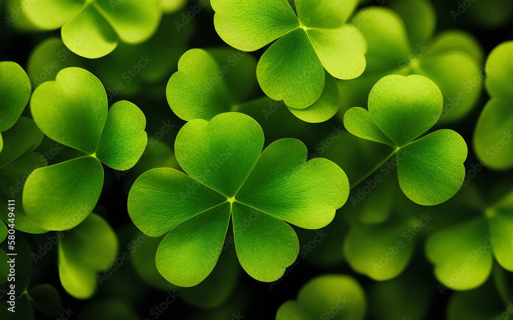 st patrick's day, green close-up shamrock, clover leaves background, large texture st patrick's day, green close-up shamrock, clover leaves background, large texture