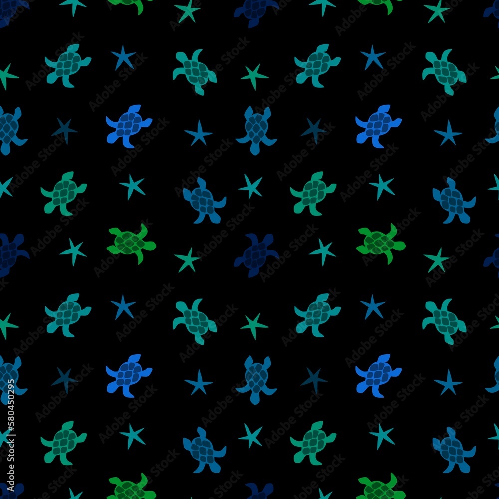 Animals cartoon seamless turtle and water ocean waves pattern for wrapping paper and linens and fabrics Animals cartoon seamless turtle and water ocean waves pattern for wrapping paper and linens and fabrics