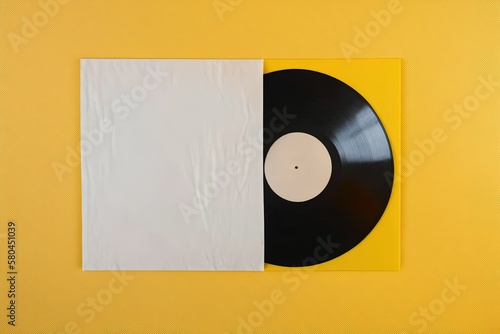 cd disk in envelope isolated on yellow color background