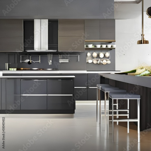 3 A sleek and modern kitchen with stainless steel appliances and sleek cabinets3  Generative AI