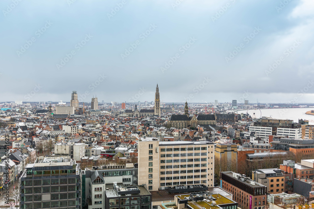 Naklejka premium Antwerp city panorama, Belgium