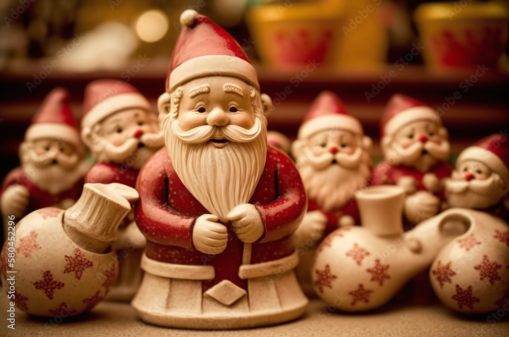 Santa claus figurines decorations holiday decor