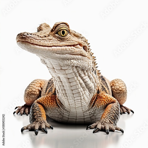 Crocodile in front of a white background  ai