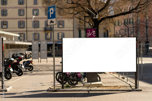 Wide-format billboard on a street in Switzerland, in Ticino, Lugano	
