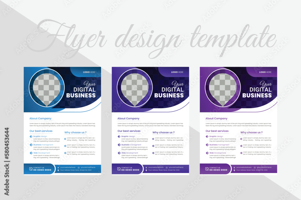 Obraz premium Standard or Extended business Creative professional a4 flyer, flyer template layout design, business flyer, Business brochure flyer design layout template, Organic Abstract shape element.