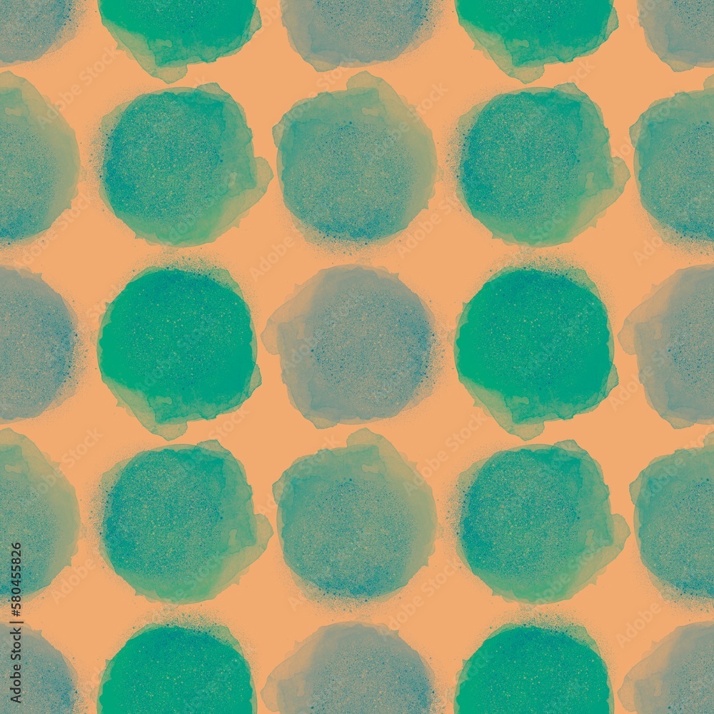 Fototapeta premium Watercolor paint circle seamless polka dots pattern for wrapping paper and kids clothes print and fabrics