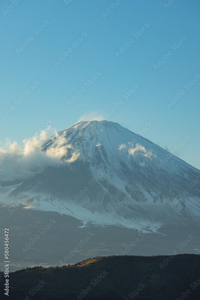 日本　神奈川県足柄下郡箱根町の大涌谷から見える富士山