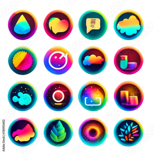 Set icons highlights for Instagram, color 