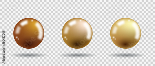 Set of vector 3d glossy balls. Blue and cyan color. Vector EPS 10
