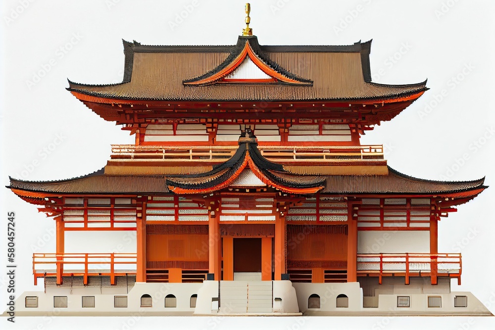 The flat illustration of asian temple, generative ai contents by Midjourney The flat illustration of asian temple, generative ai contents by Midjourney