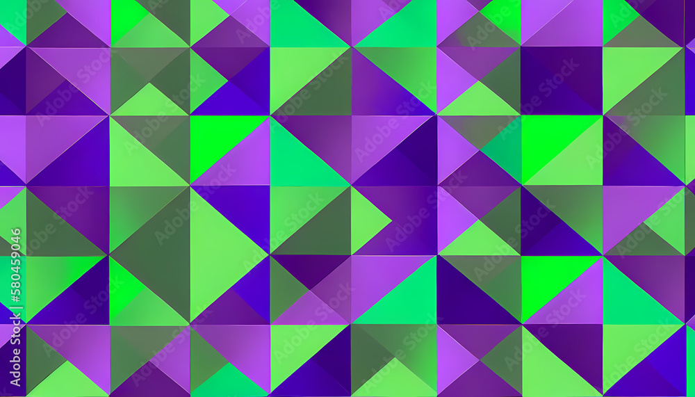 Geometric pattern in vibrant shades of purple and green Geometric pattern in vibrant shades of purple and green